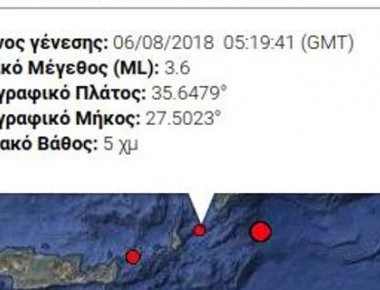 Ρόδος: Σεισμική δόνηση 3,6 Ρίχτερ